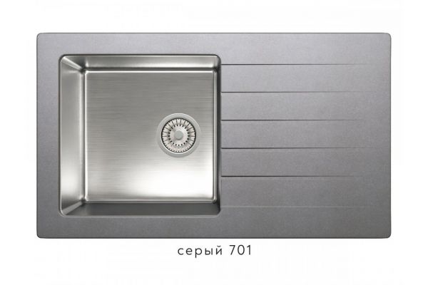 Кухонная мойка Tolero twist TTS-860 Серый 701