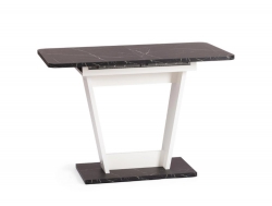 Стол обеденный FOX раздвижной Мрамор черный/Белый