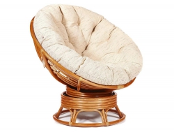 Кресло-качалка Papasan w 23/01 B с подушкой Cognac, ткань Старт