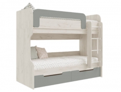 Кровать-чердак Юниор-4 Шарли Бриз/Дуб Крафт Белый