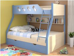 Кровать двухъярусная Дельта-20.02 голубая