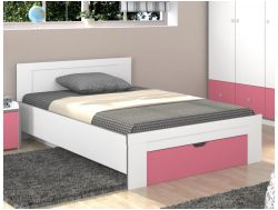 Кровать Дельта-19.02 Сильвер белая с розовым