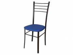 Стул Лайт ДХ-5 на коричневом каркасе цвет синий