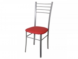 Стул Лайт ДХ-5 на серебряном каркасе цвет красный