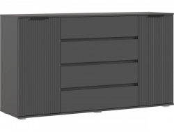 Комод 2 двери 4 ящика (1600) Марвэл Браш Графит, Графит