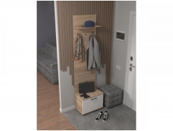 Тумба с вешалкой в прихожую арт. 181 дуб сонома/белый