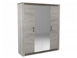 Шкаф 4-х дверный 2300 Денвер Риббек серый