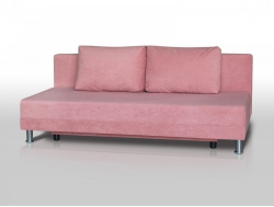 Диван Комфорт Лайт без подлокотников 2 подушки микровелюр дымчатая роза