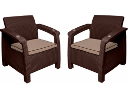 Комплект кресел Yalta Double Seat шоколадный