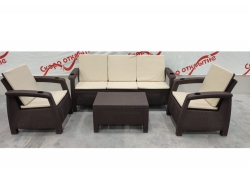 Комплект уличной мебели Yalta Premium Terrace Triple Set шоколадный