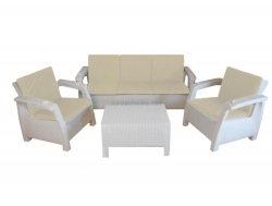 Комплект уличной мебели Yalta Premium Terrace Triple Set белый