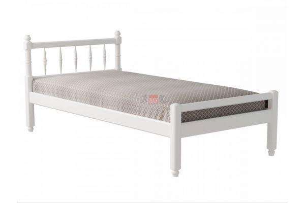 Кровать-10 двойная с фигурными спинками из массива белая