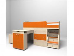 Кровать-чердак Малыш 1800 Дуб-Оранжевый