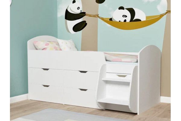 Кровать Малыш-7 белое дерево