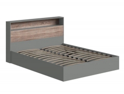 Кровать Люмьер 1400 с подъемным механизмом Шиншилла Серая/Дуб Сонома