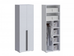 Шкаф 2-створчатый со штангой и полками МС Люмьер Белый