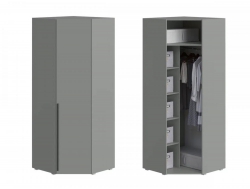 Шкаф угловой трапеция МС Люмьер Шиншилла Серая