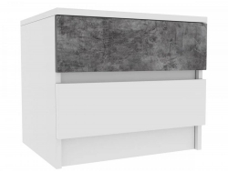 Тумба прикроватная (2 шт) МС Софи Белый/Бетон Темный