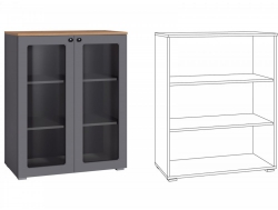 Шкаф-витрина 16.394.01 Остин Серый Графит