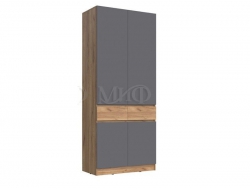 Шкаф 2-х створчатый Роджинамиф Дуб крафт/Графит