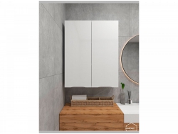 Шкаф навесной для ванной комнаты и туалета MH20 Белый глянец