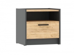 Тумба прикроватная Оттавия НМ 011.15 Антрацит/Дуб Крафт Золотой