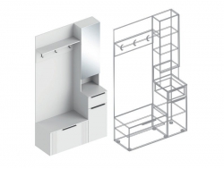 Прихожая Вита правая белый лофт