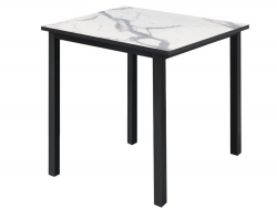 Стол Трио 800*800 мм Мрамор белый/черные опоры