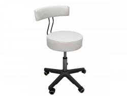 Стул мастера Монро со спинкой на черном пластмассовом каркасе белый