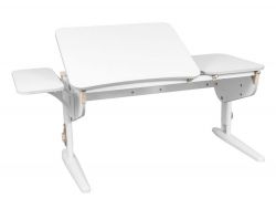 Парта СУТ 45 с боковой полкой белый-бежевый