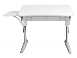 Парта СУТ 46 с боковой полкой белый-серый